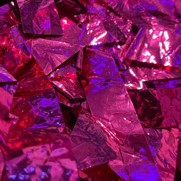 HOT PINK POM-POMS   -metallic pink shiny poms- metal gripping bar in middle - Picture 3 of 3